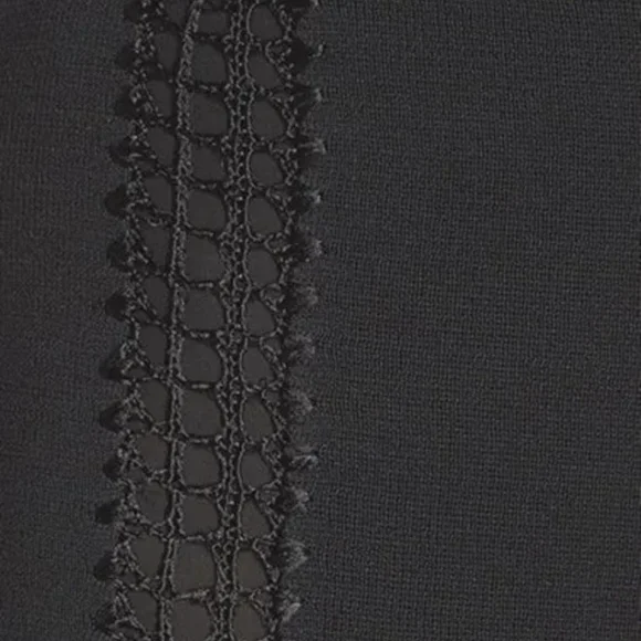 French Connection Cruz Danni Lace Inset Bodycon Dress Black‎ Size 0NWT $188